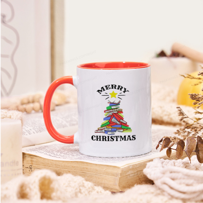Pagewings Merry Christmas Book Tree Mug