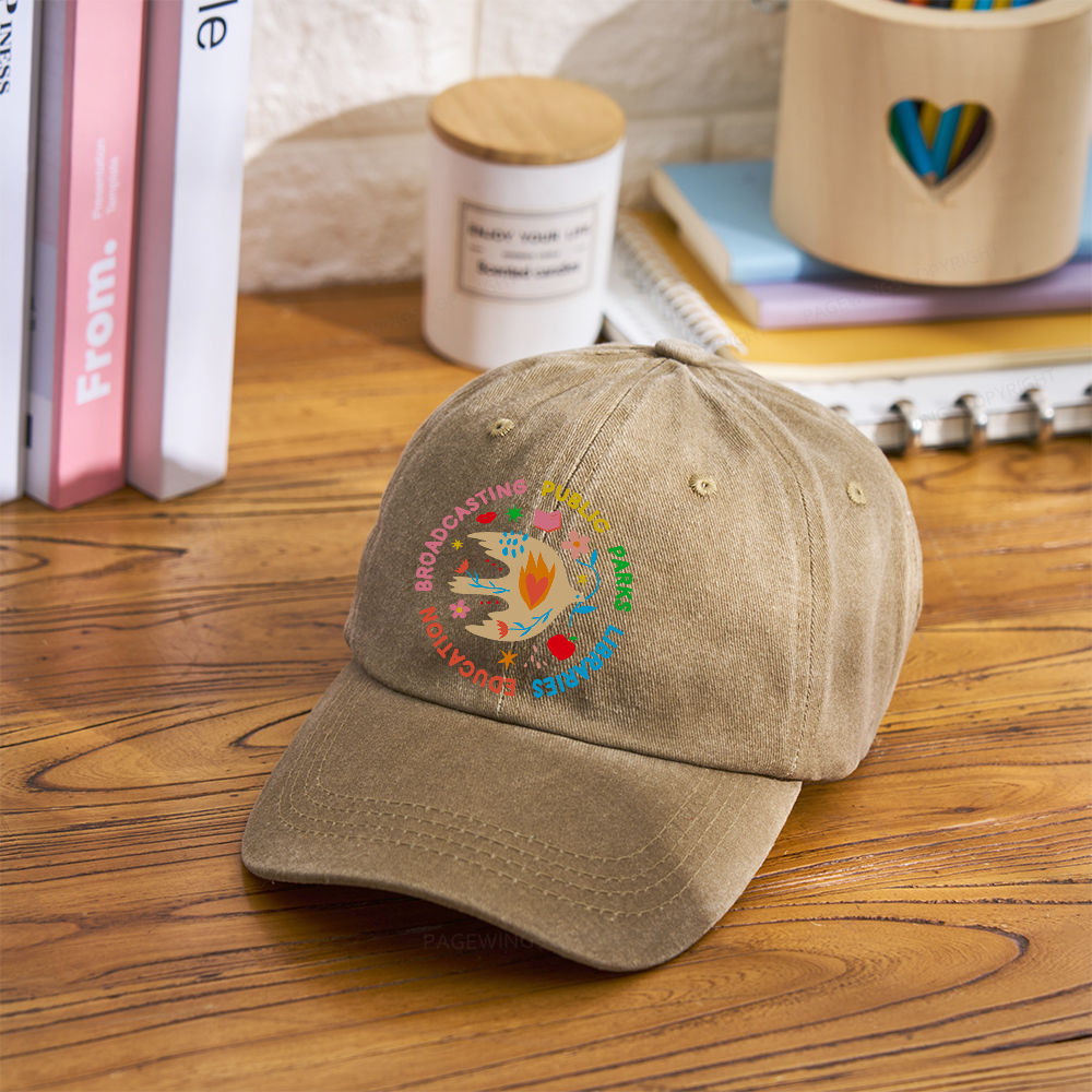 Pagewings Public Parks Libraries Education Broadcasting Washed Cap