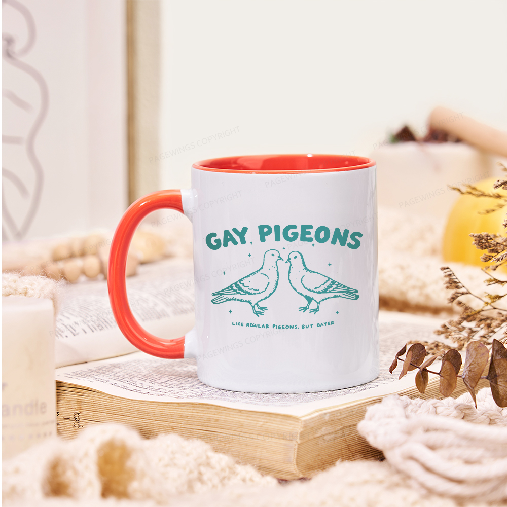 Pagewings Gay Pigeons Mug
