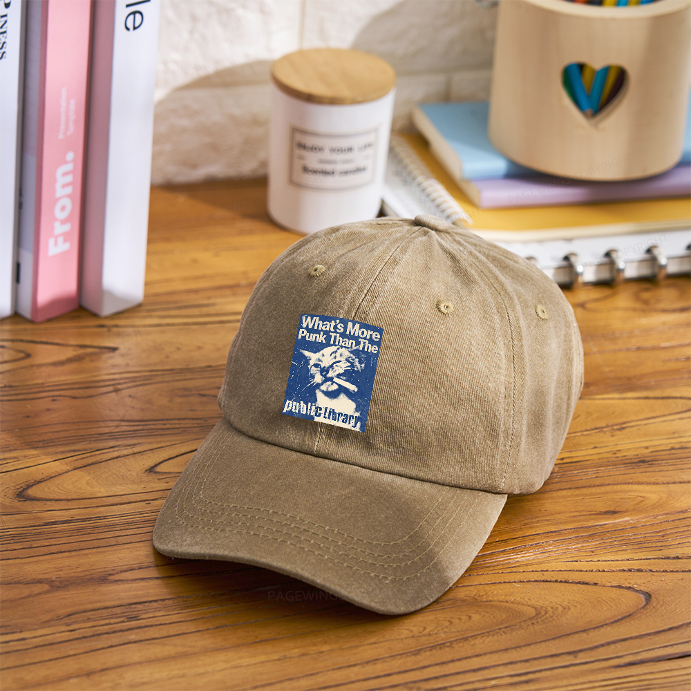 Pagewings What's More Punk Than The Public Library Washed Cap