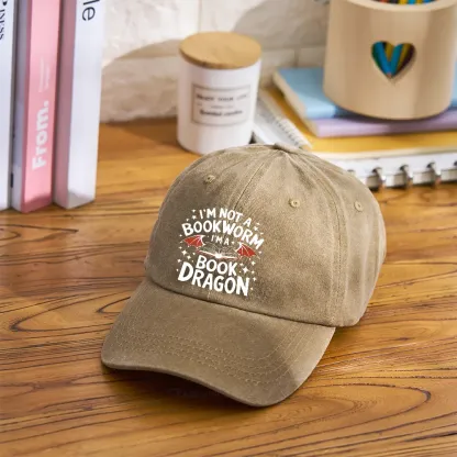 Pagewings I'm Not A Bookworm I'm A Book Dragon Washed Cap