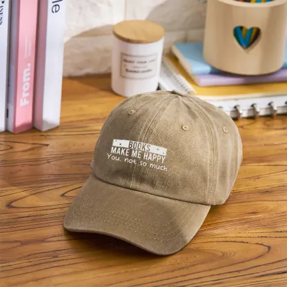 Pagewings Books Make Me Happy You Not So Much Washed Cap