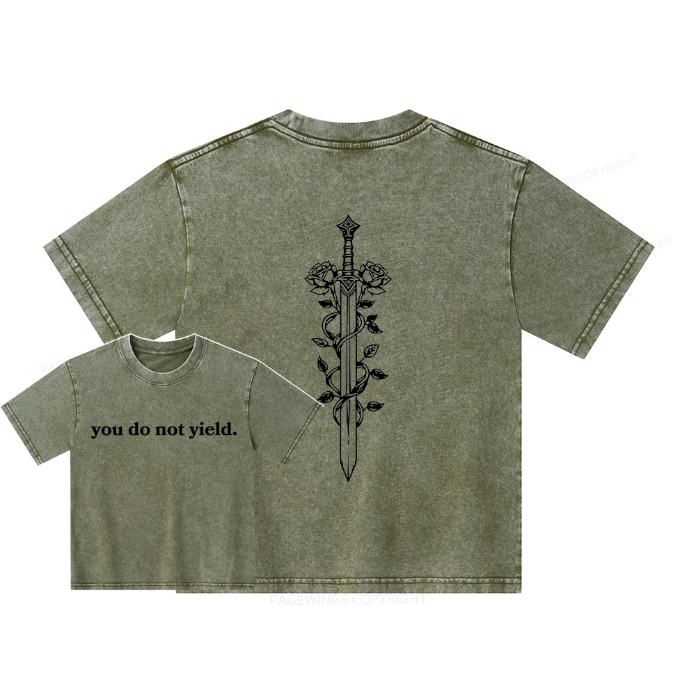 Pagewings ou Do Not Yield Unisex Kids Washed T-shirt