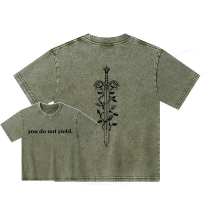 Pagewings ou Do Not Yield Unisex Kids Washed T-shirt