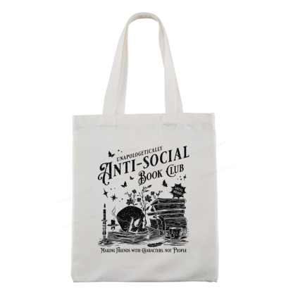 Pagewings Anti-social Book Club Comfort Colors Tote Bag