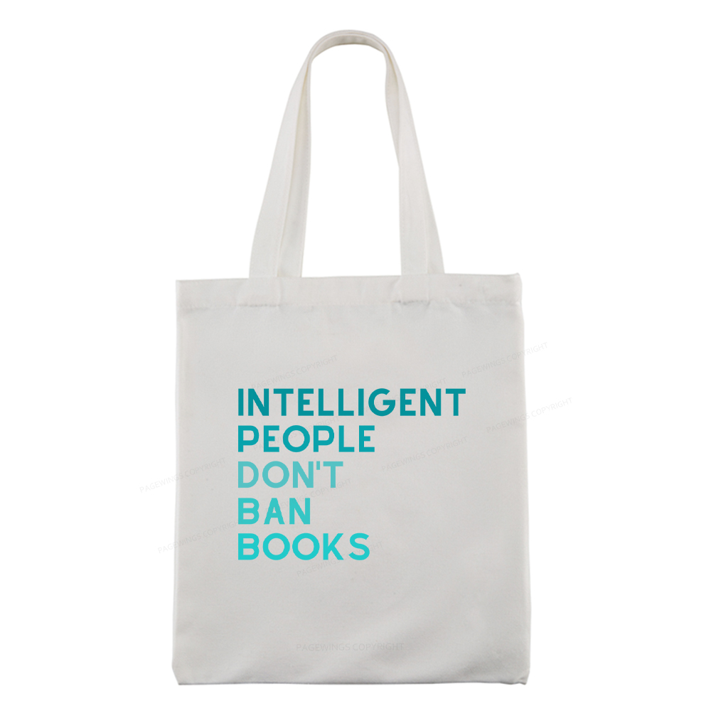 Pagewings Intelligent People Don't Ban Books Tote Bag