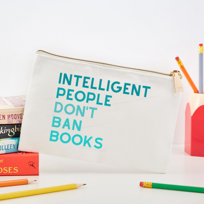 Pagewings Intelligent People Don't Ban Books Librarian Pouch
