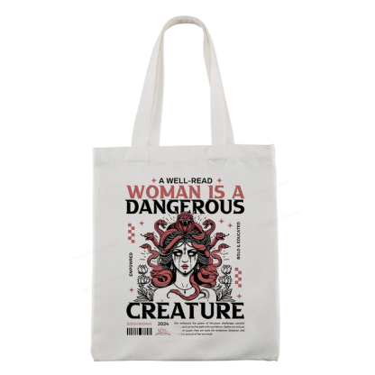 Pagewings A Well-Read Woman is A Dangerous Creature Tote Bag