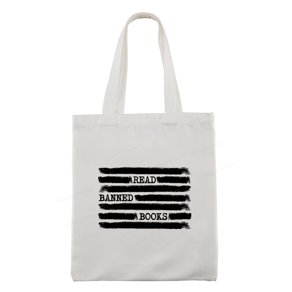 Pagewings Read Banned Books Bookworm Librarian Tote Bag