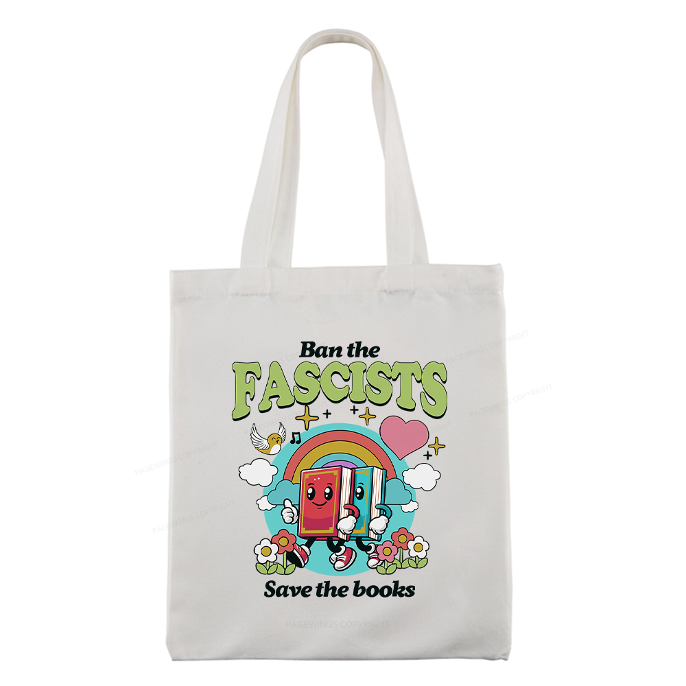 Pagewings  Ban the Fascists Save the Books Tote Bag