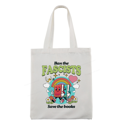 Pagewings  Ban the Fascists Save the Books Tote Bag