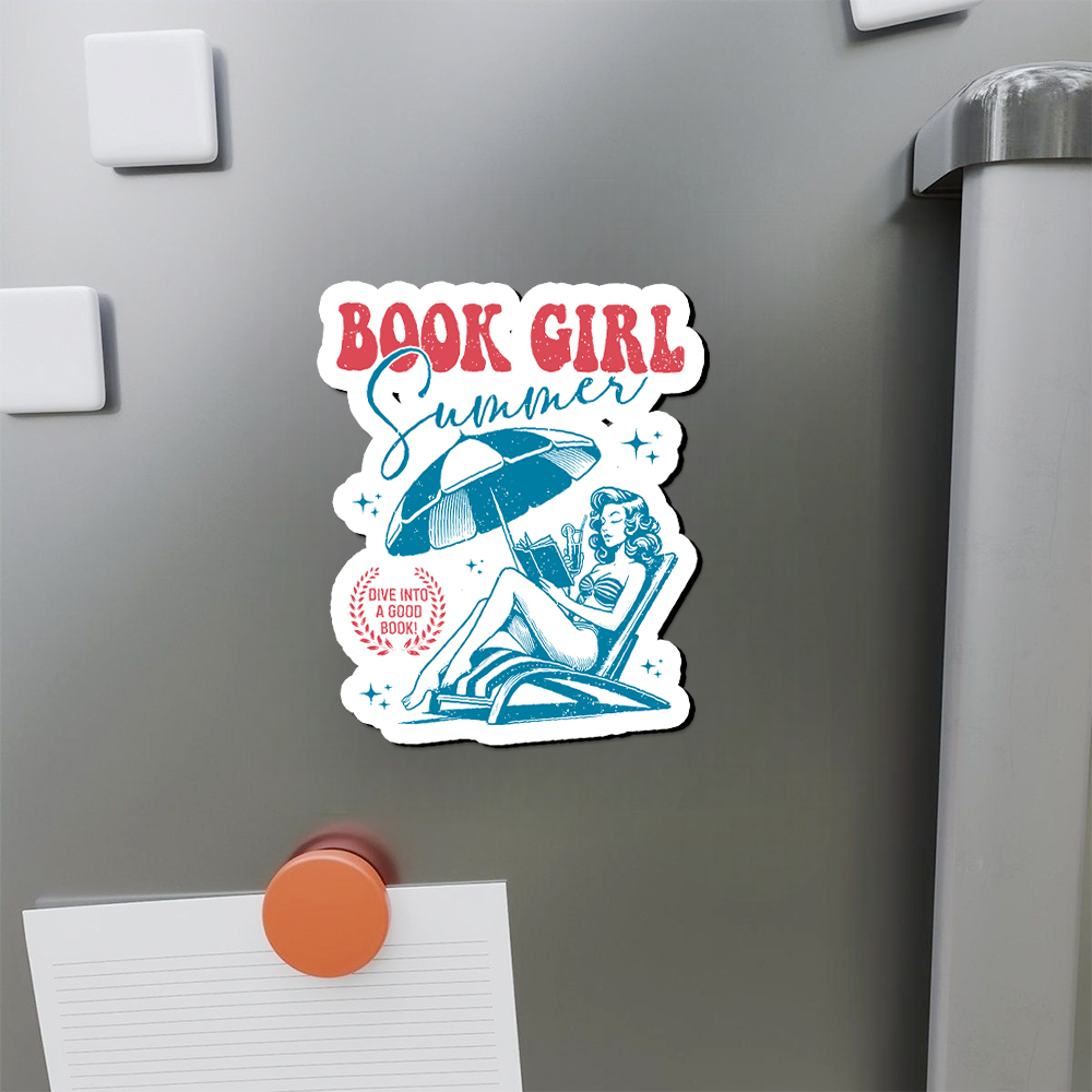 Pagewings Book Girl Summer Fridge Magnet