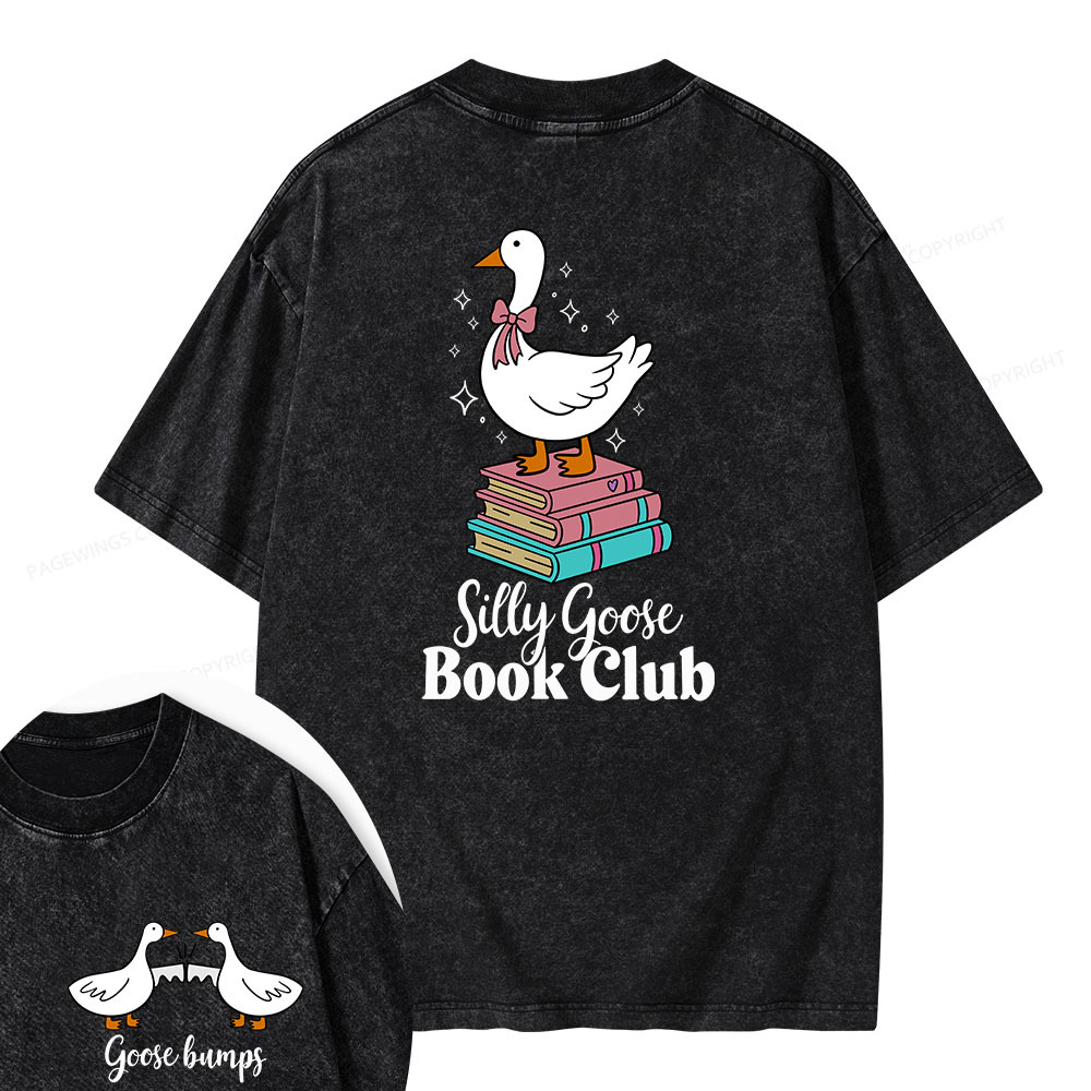 Pagewings Silly Goose Book Club Unisex Washed T-shirt