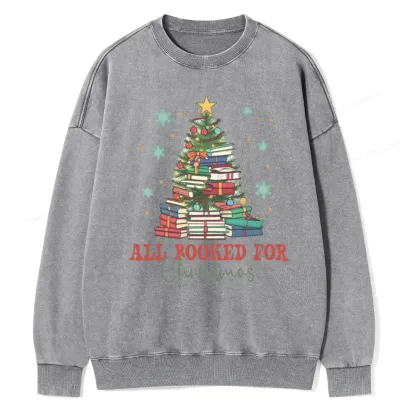 Pagewings All Booked for Christmas Unisex Washed Sweatshirt