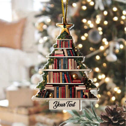 Pagewings Personalized Christmas Bookworm Girl Ornament
