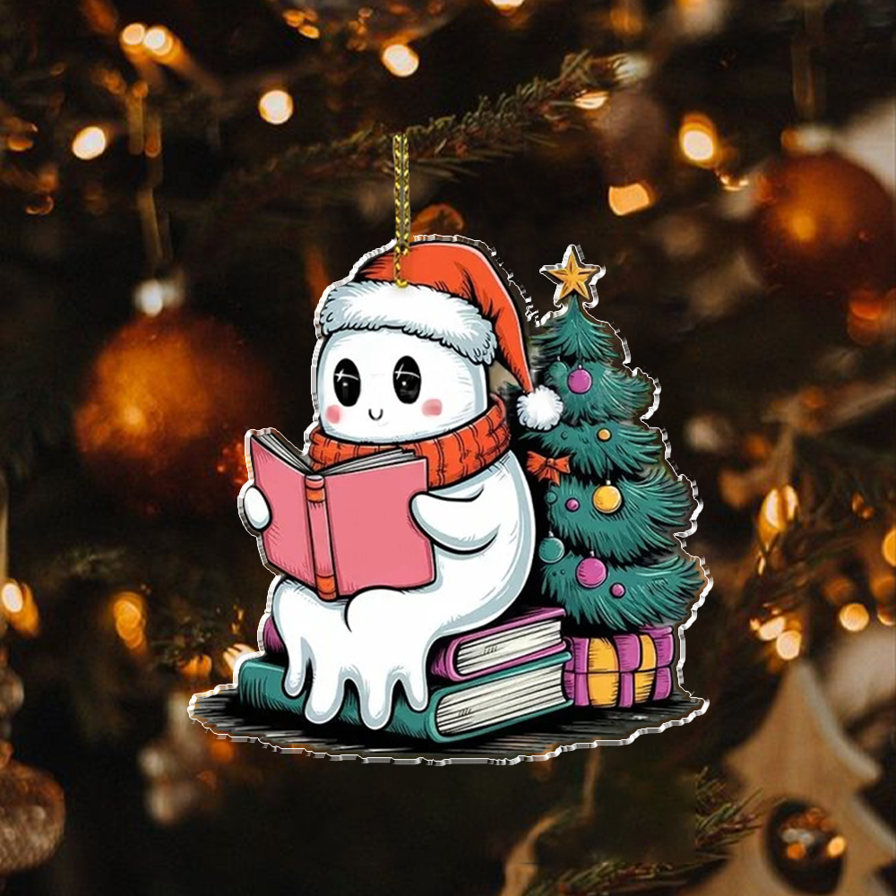 Pagewings Personalized Christmas Bookworm Girl Ornament