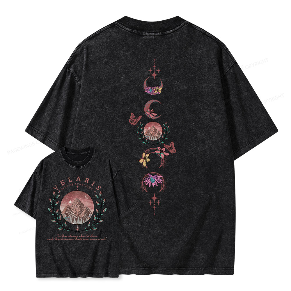 Pagewings Velaris City Of Starlight Unisex Washed T-shirt