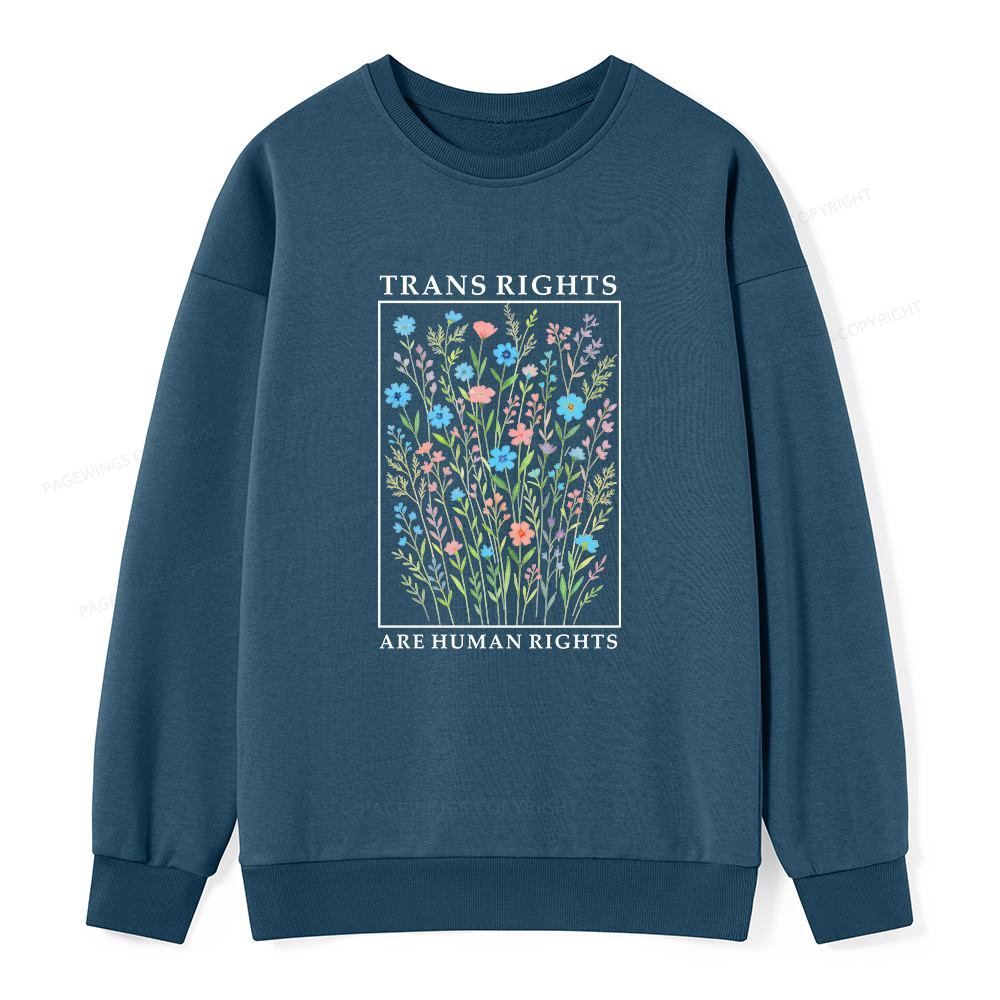 Pagewings Trans Rights Are Human Rights Dragon Book Unisex Classic Sweatshirt