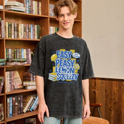 Pagewings Easy Peasy Lemon Squeezy Unisex Washed T-shirt