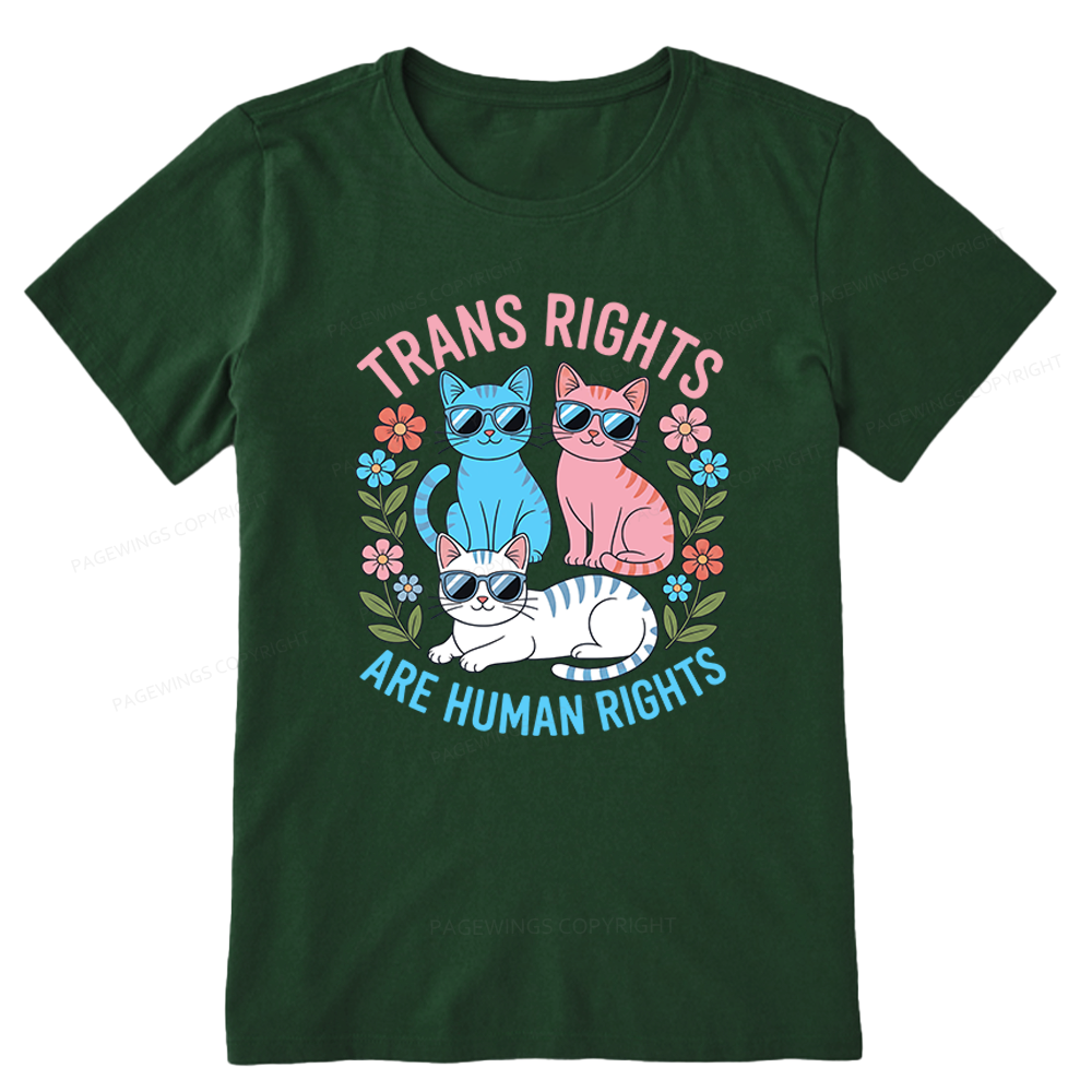 Pagewings Trans Rights Are Human Rights Cat Unisex Classic T-shirt
