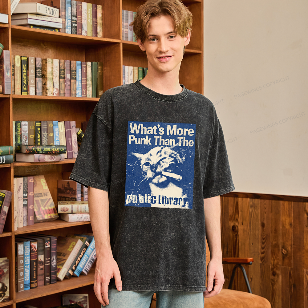 Pagewings What's More Punk Than The Public Library Unisex Washed T-shirt