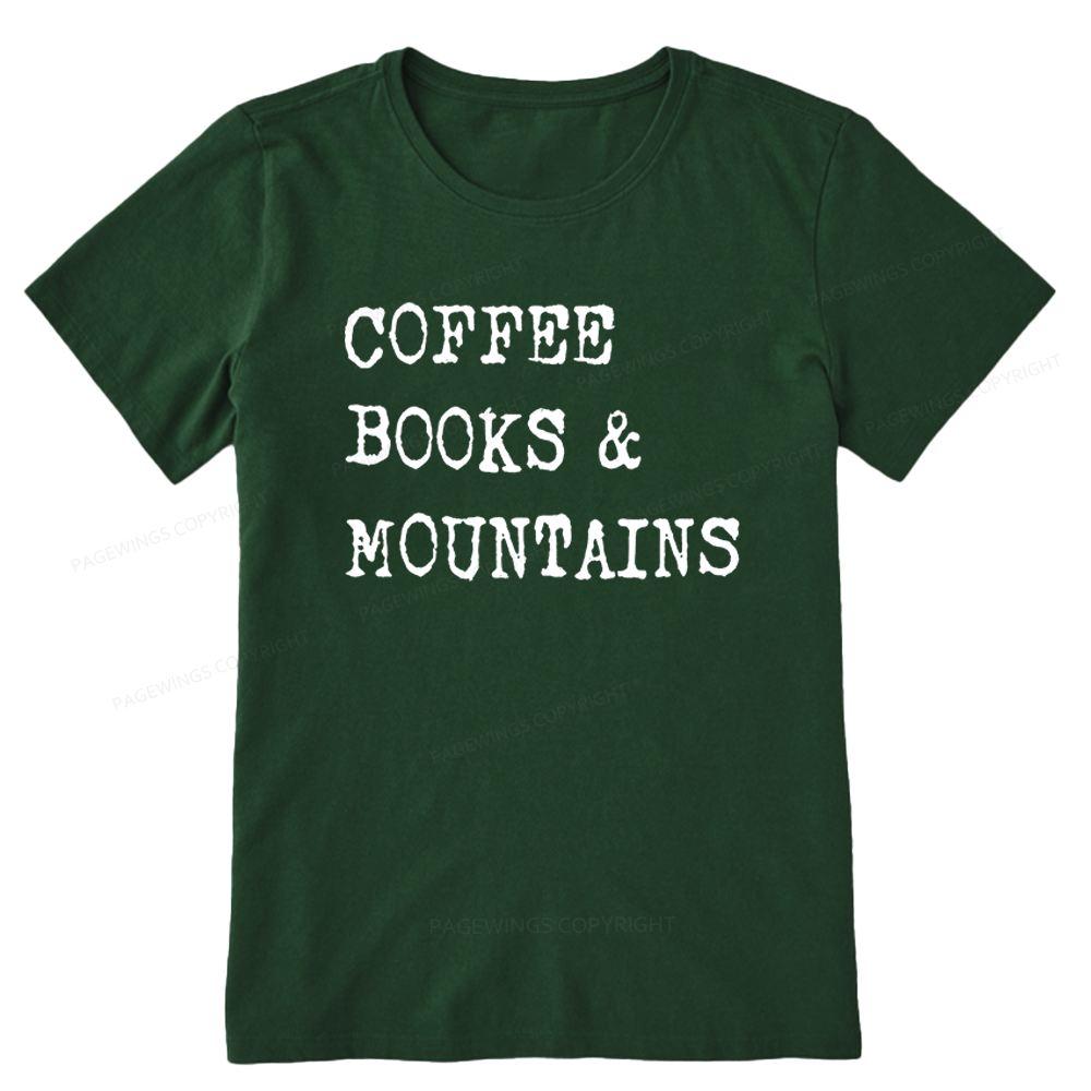 Pagewings Coffee Books Mountains Unisex Classic T-shirt