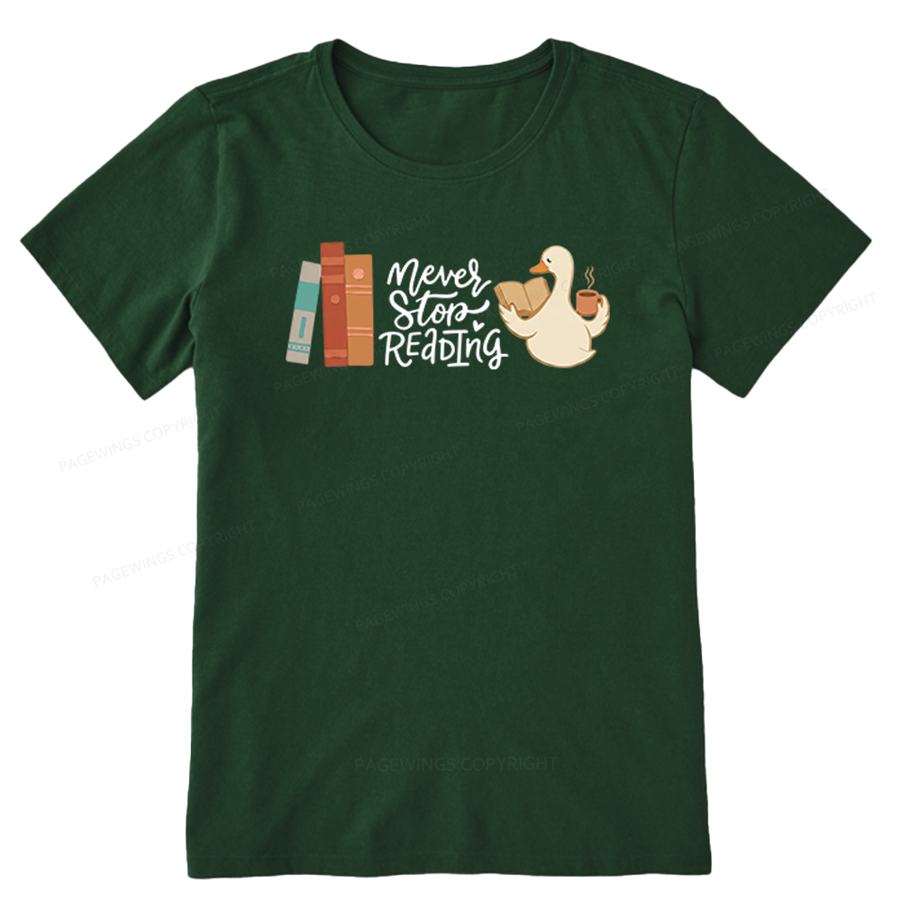 Pagewings Never Stop Reading Unisex Classic T-shirt