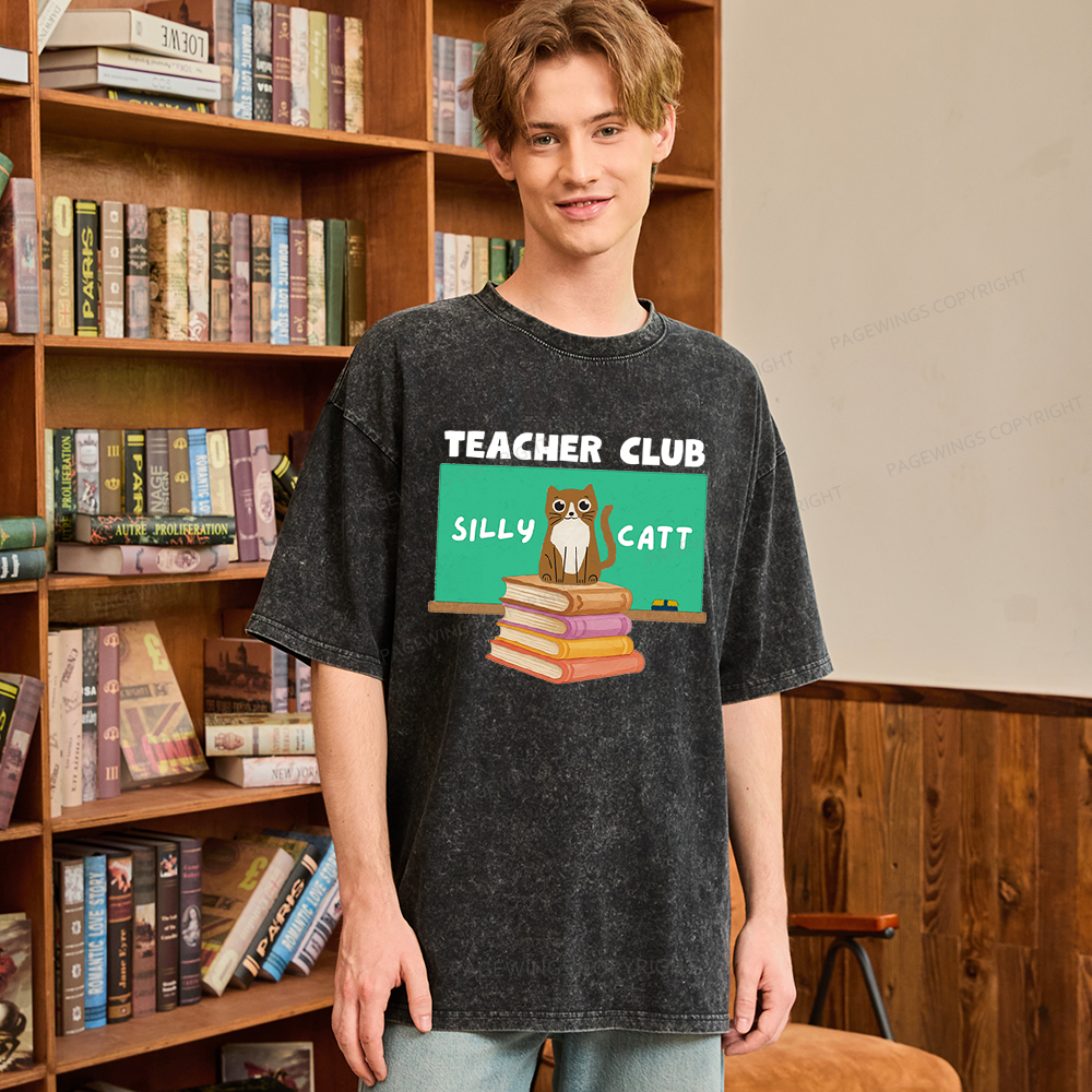 Pagewings Teacher Club Unisex Washed T-shirt