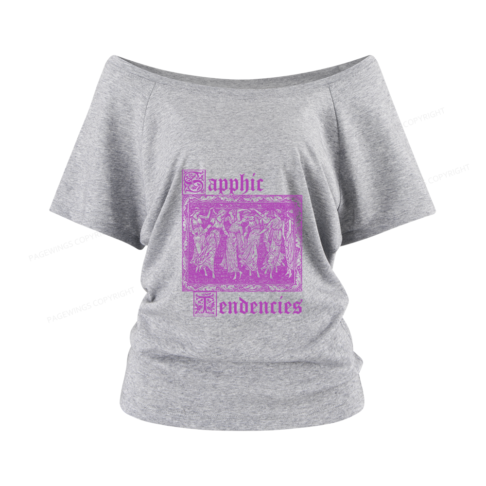 Pagewings Sapphic Tendencies Women Off Shoulder T-shirts