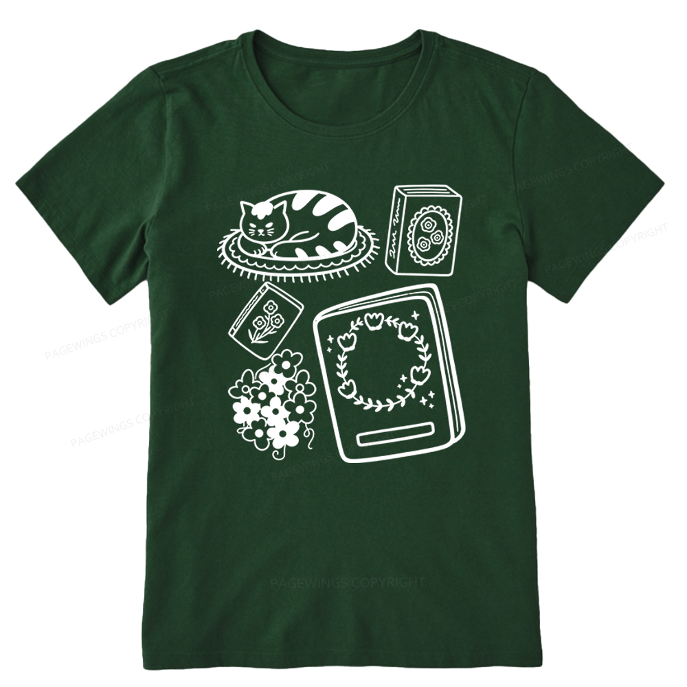 Pagewings Cat And Books Unisex Classic T-shirt