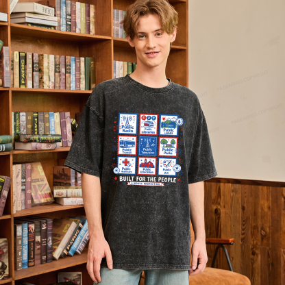 Pagewings Public Libraries Unisex Washed T-shirt