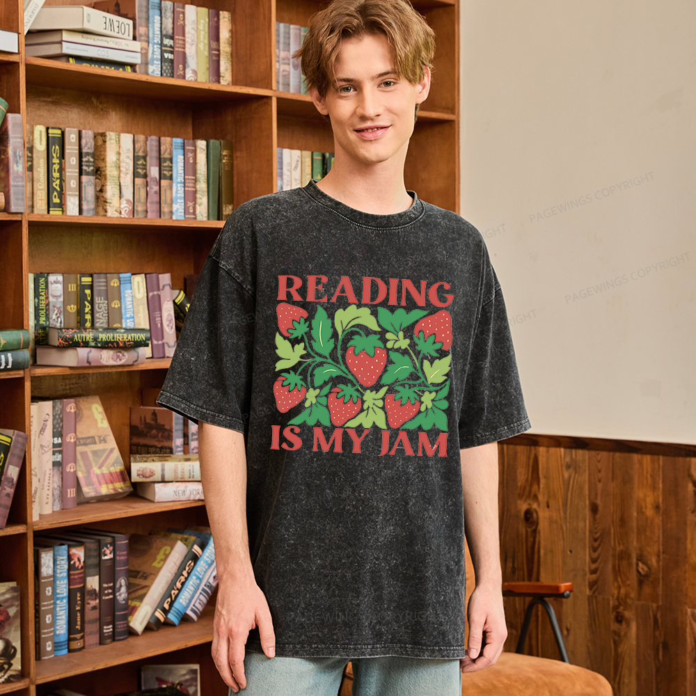 Pagewings Reading Is My Jam Unisex Washed T-shirt