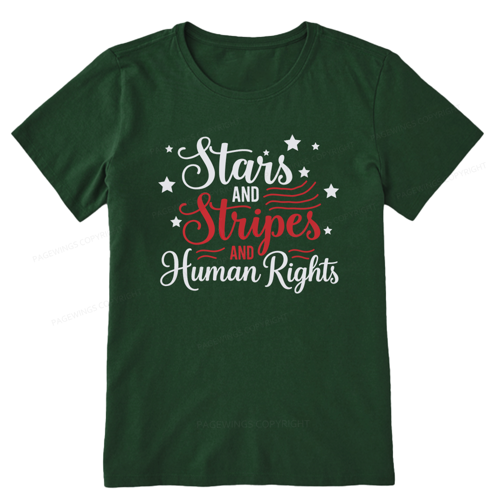 Pagewings Stars and Stripes And Human Rights Unisex Classic T-shirt