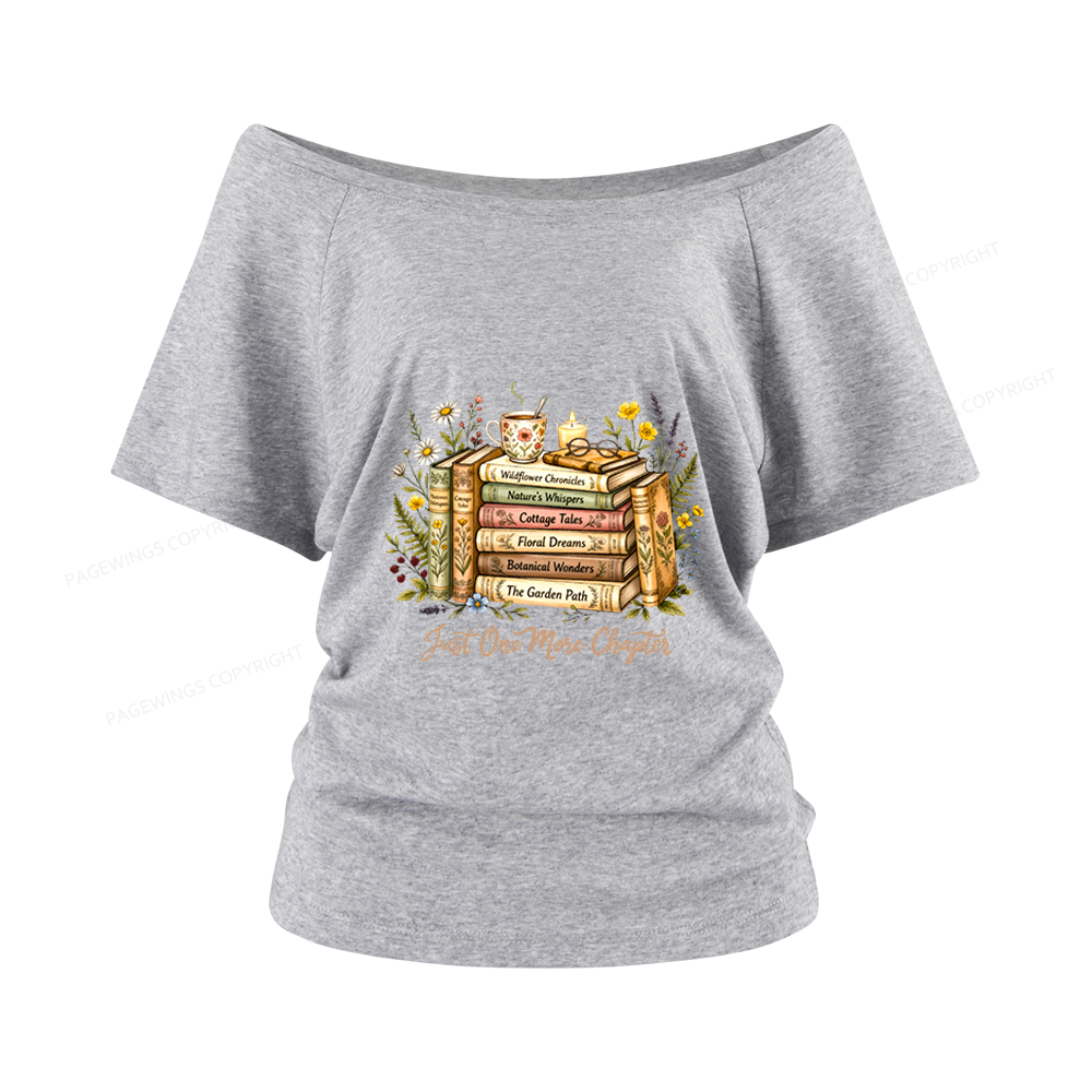 Pagewings Just One More Chapter Women Off Shoulder T-shirts