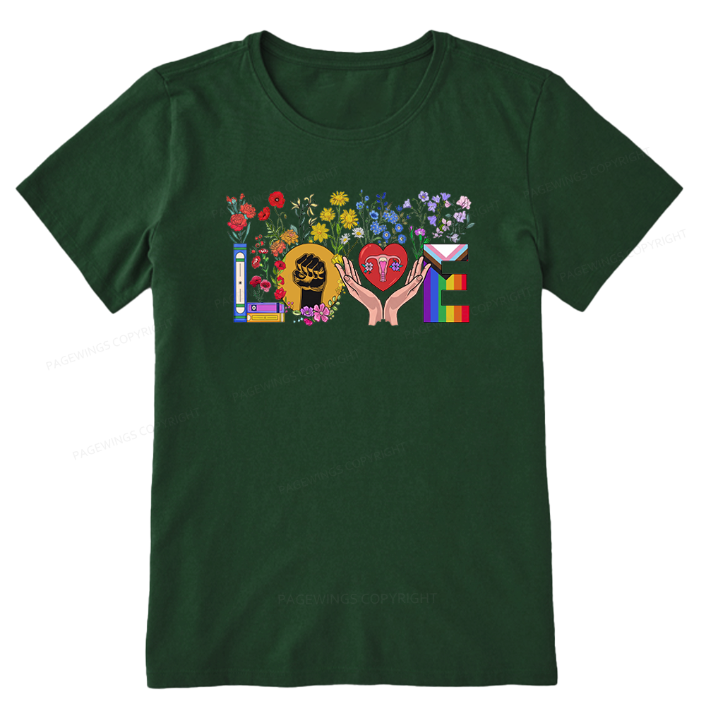 Pagewings Floral Love Human Rights Unisex Classic T-shirt