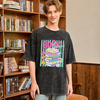 Pagewings Floral Bookish Unisex Washed T-shirt