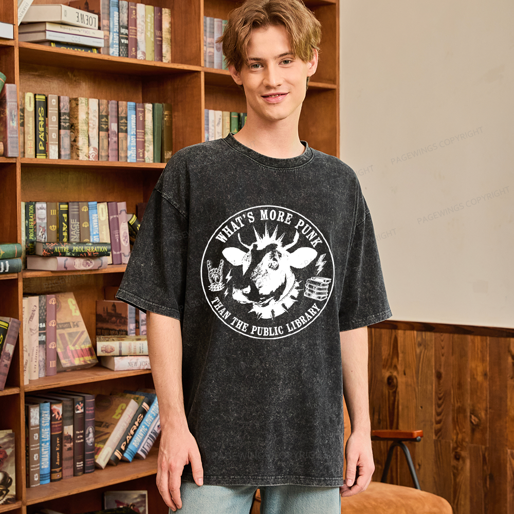 Pagewings What's More Punk Than The Public Library Unisex Washed T-shirt