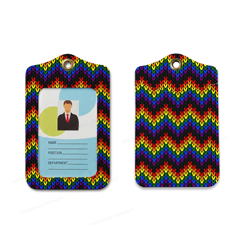 Pagewings Pagewings Rainbow Pride Leather Badge Holder 