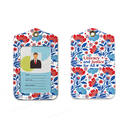 Pagewings Literacy And Justice For All Leather Badge Holder 
