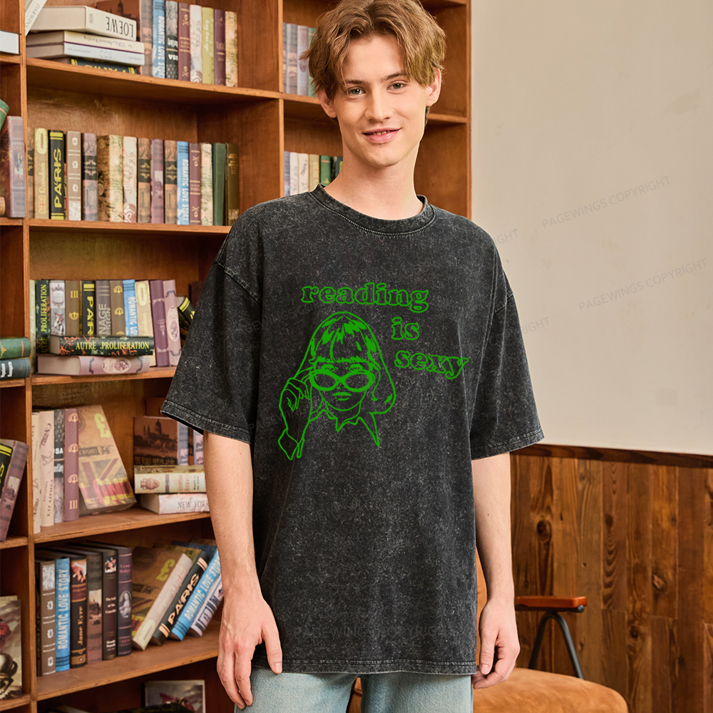 Pagewings Reading Is Sexy Unisex Washed T-shirt