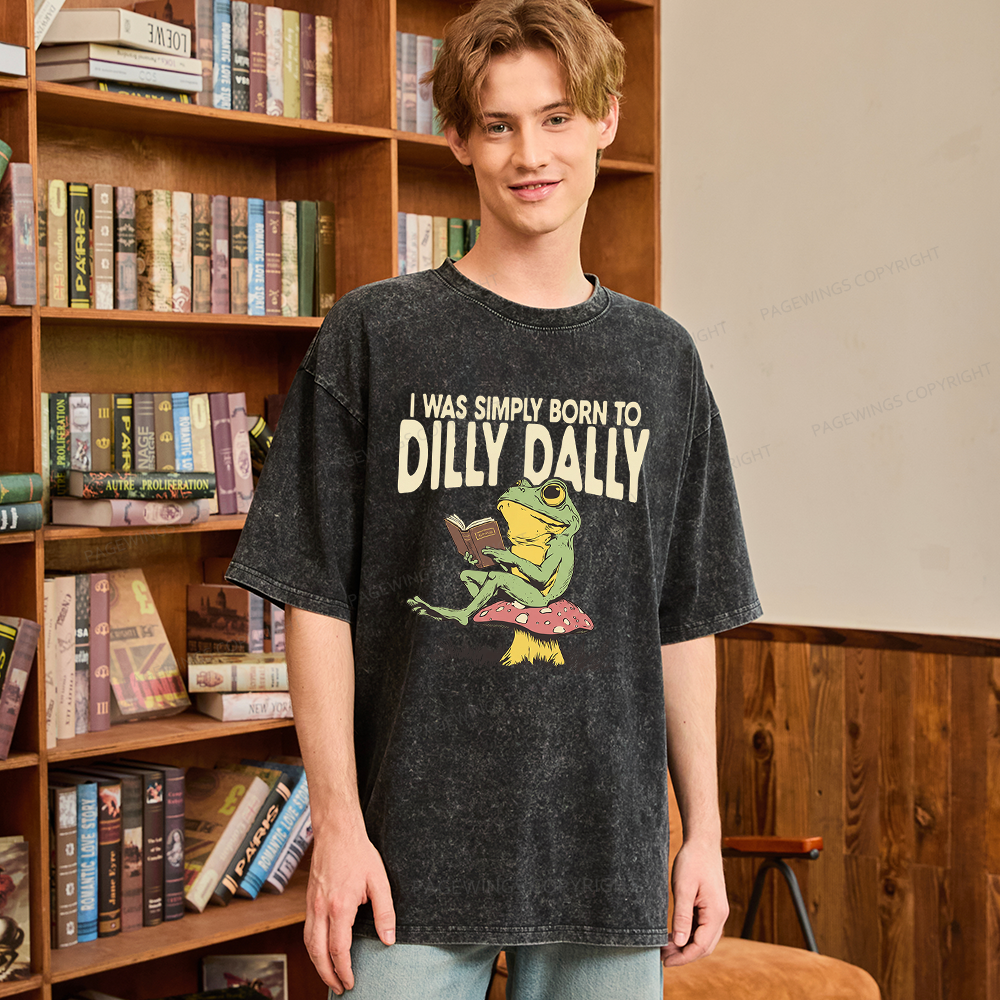 Pagewing Born to Dilly Dally Unisex Washed T-shirt