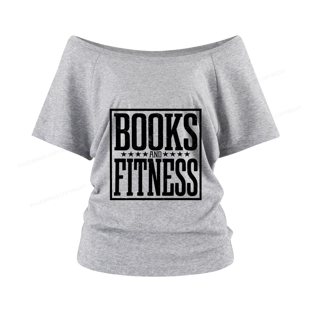 Pagewings Books And Fitness Women Off Shoulder T-shirts