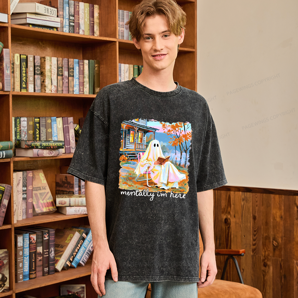 Pagewing Summerween Ghost Unisex Washed T-shirt
