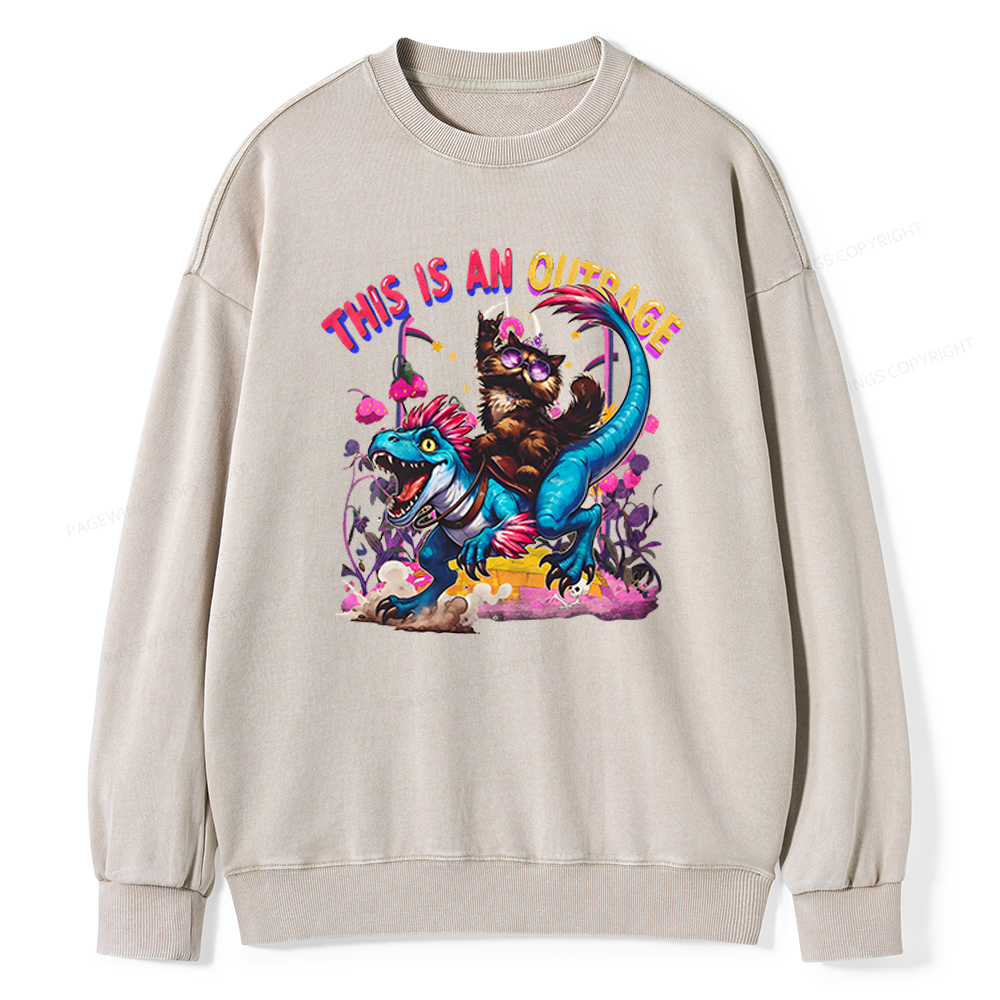 Pagewings This Is An Outrage Unisex Washed Sweatshirt