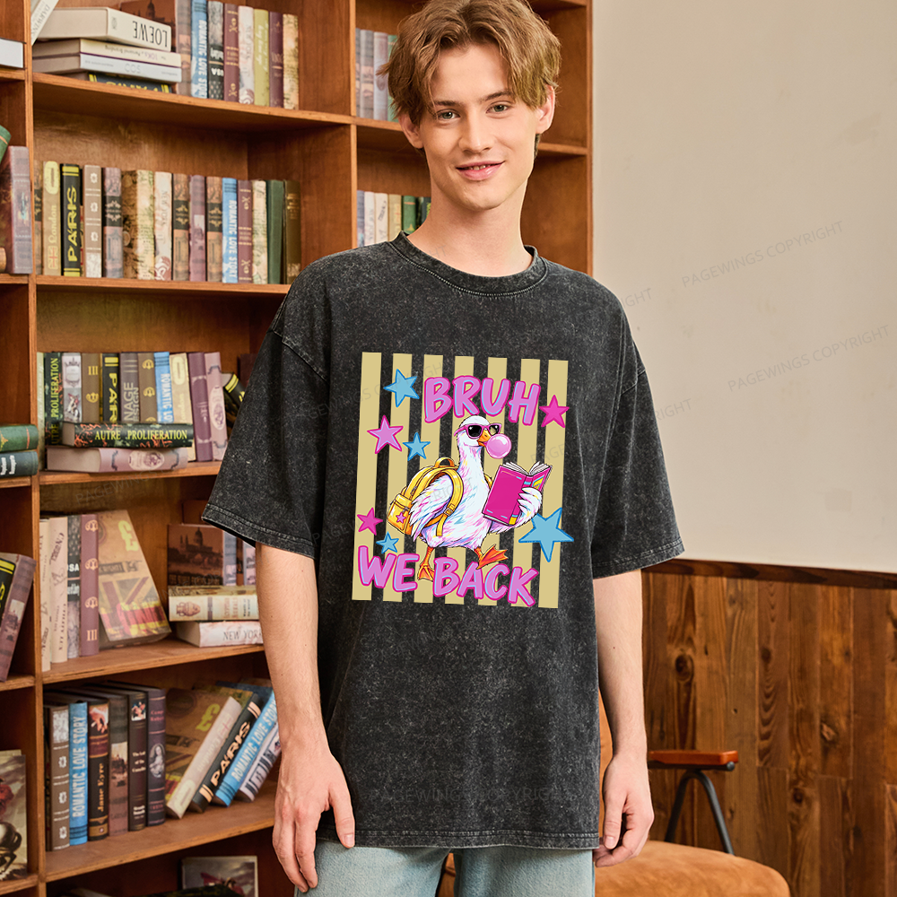 Pagewing Back To School Goose Unisex Washed T-shirt