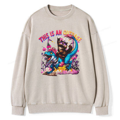 Pagewings This Is An Outrage Unisex Washed Sweatshirt