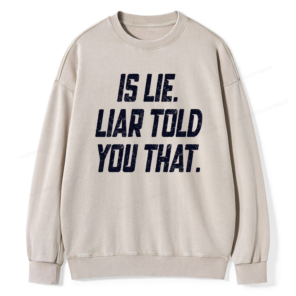 Pagewings Is Lie Liar Told You That Unisex Washed Sweatshirt