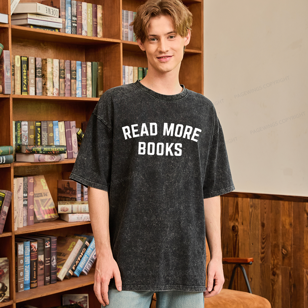 Pagewings Read More Books Unisex Washed T-shirt