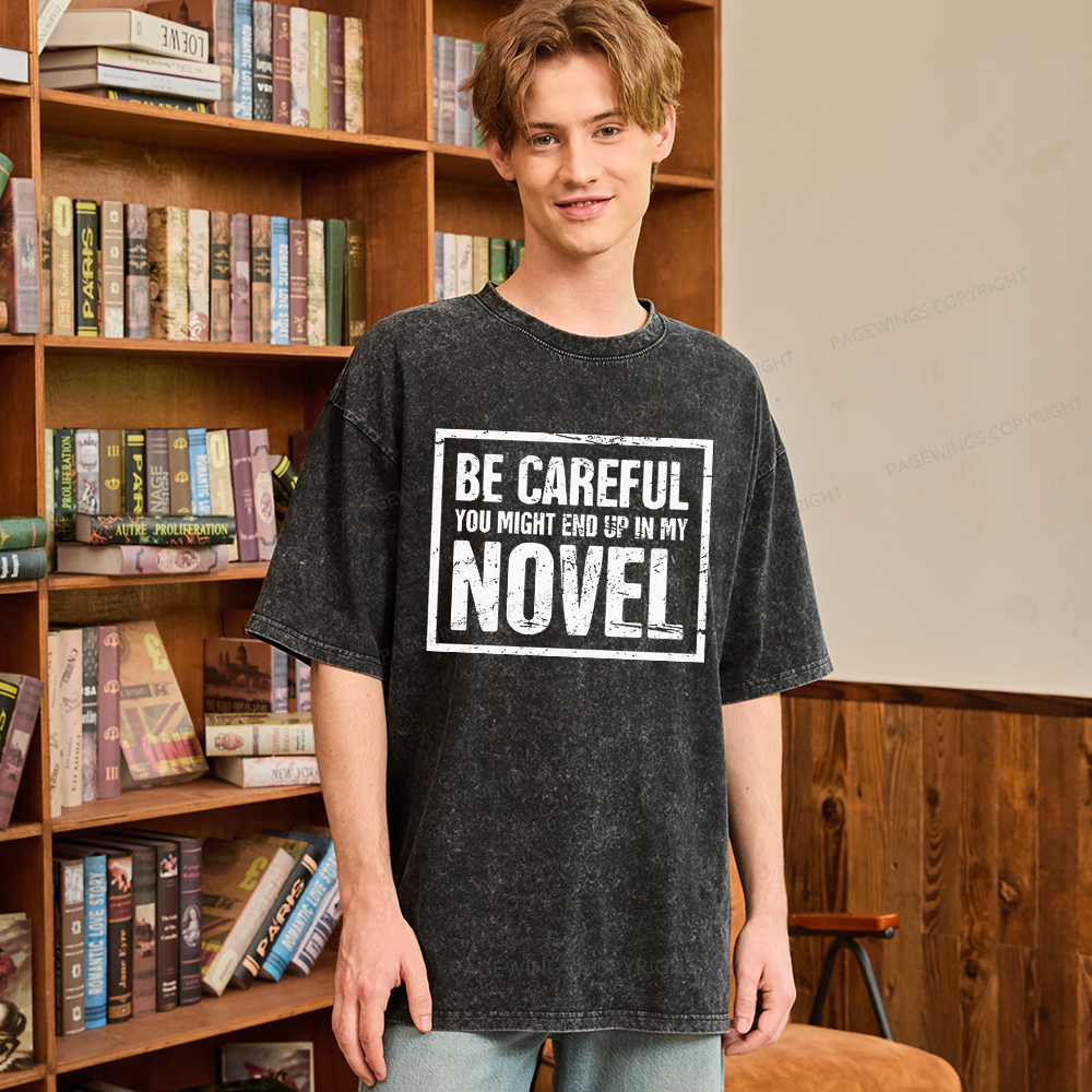 Pagewings Funny Novelist Writer Unisex Washed T-shirt
