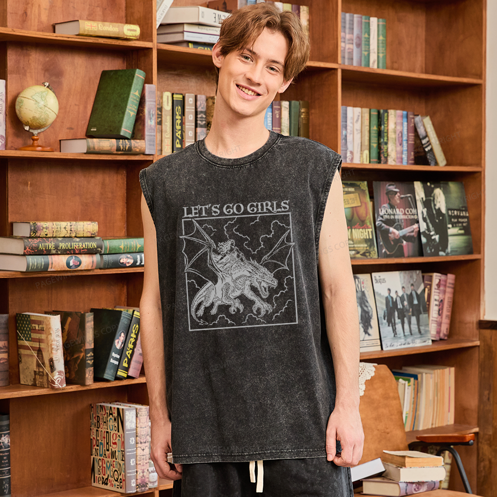 Pagewing Let's Go Girls16145 Bookish Unisex Washed Tank Top